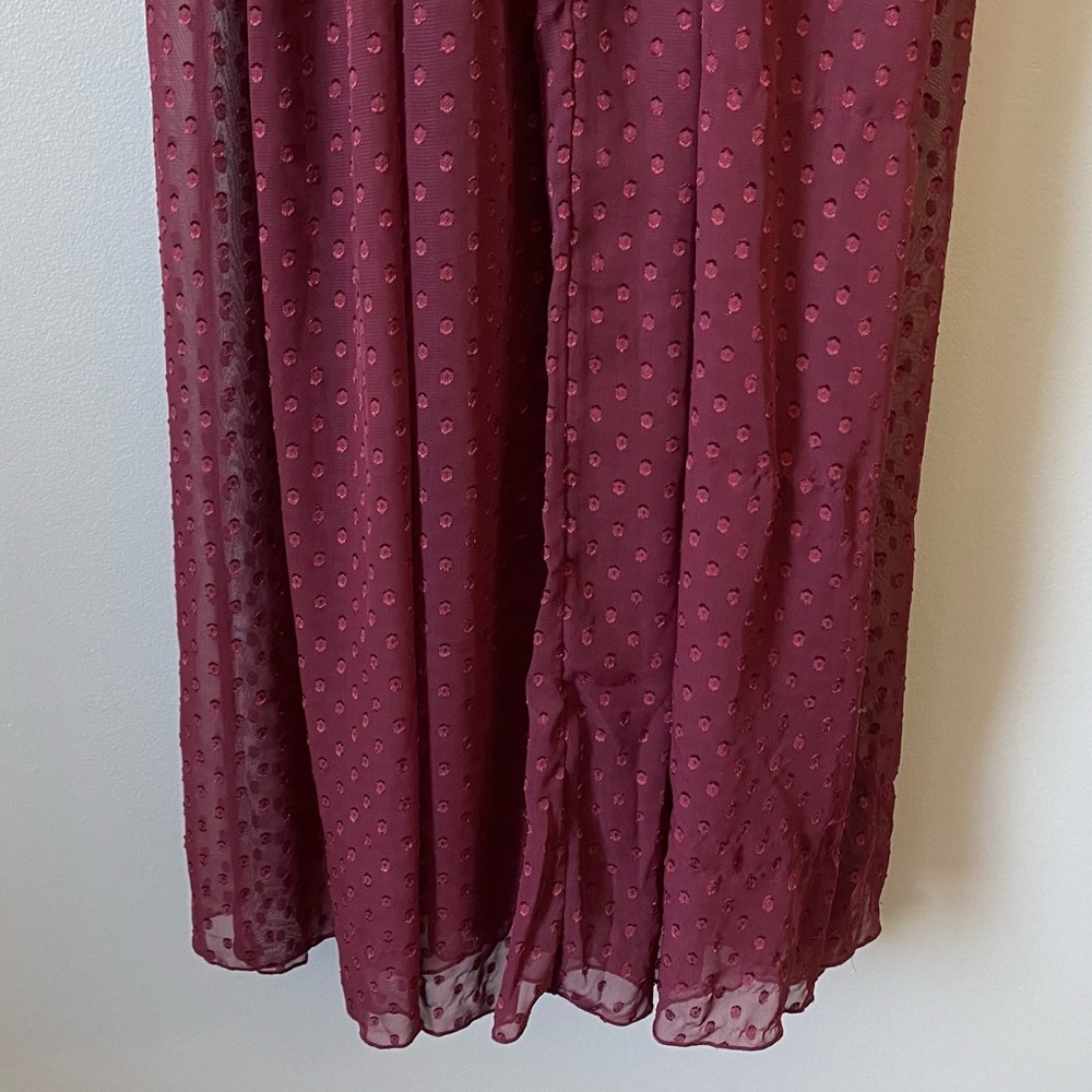 Free People Bedhead Ballerina burgundy red Jacquard a-line dress - Picture 5 of 11